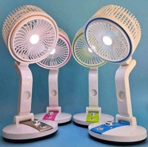 Led light folding fan