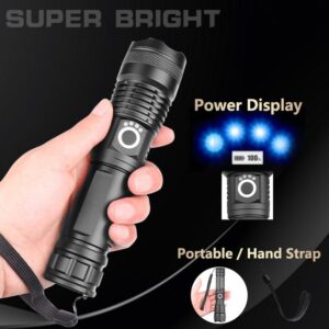 Rechargeable Waterproof Zoom LED Flashlight USB Torch Light (XHP 50)
